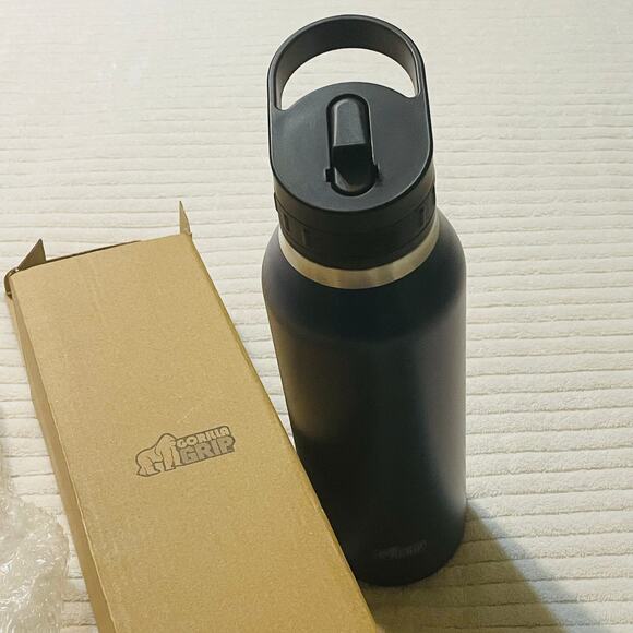 Gorilla Grip Insulated Stainless Steel Water Bottle with Straw, 40 oz-NEW - Picture 4 of 4